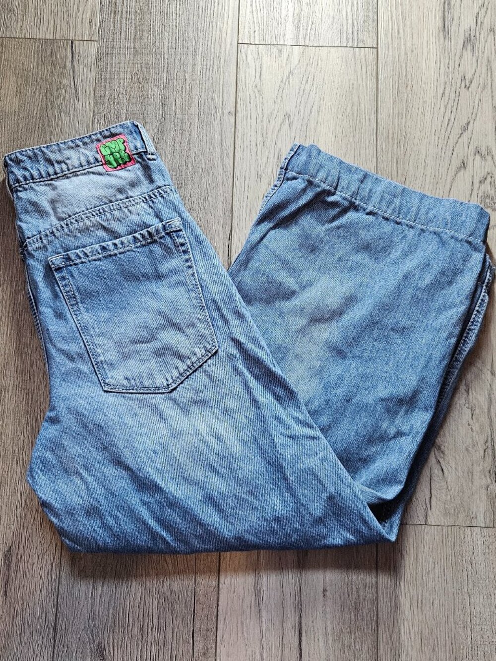 Empyre Wide Leg Baggy Skate Jeans Size 2 Light Wash Blue Denim Y2K Streetwear - Picture 3 of 10